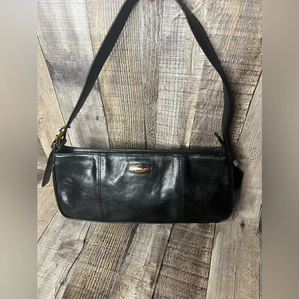 Oroton black leather shoulder handbag - Picture 11 of 15